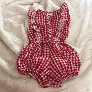 Red and White Romper